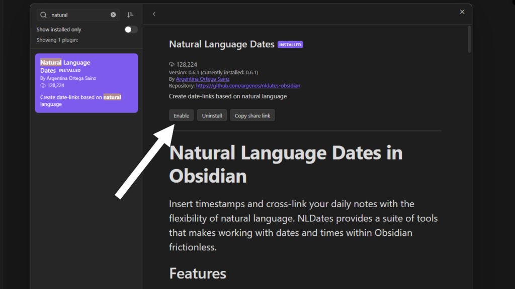 natural language dates enable